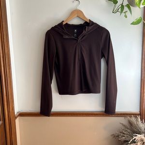 Brown quarter zip